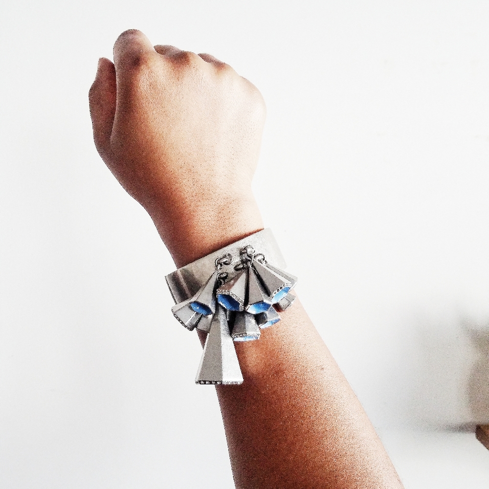 Oxidized Silver Bracelet- Statement Bracelet